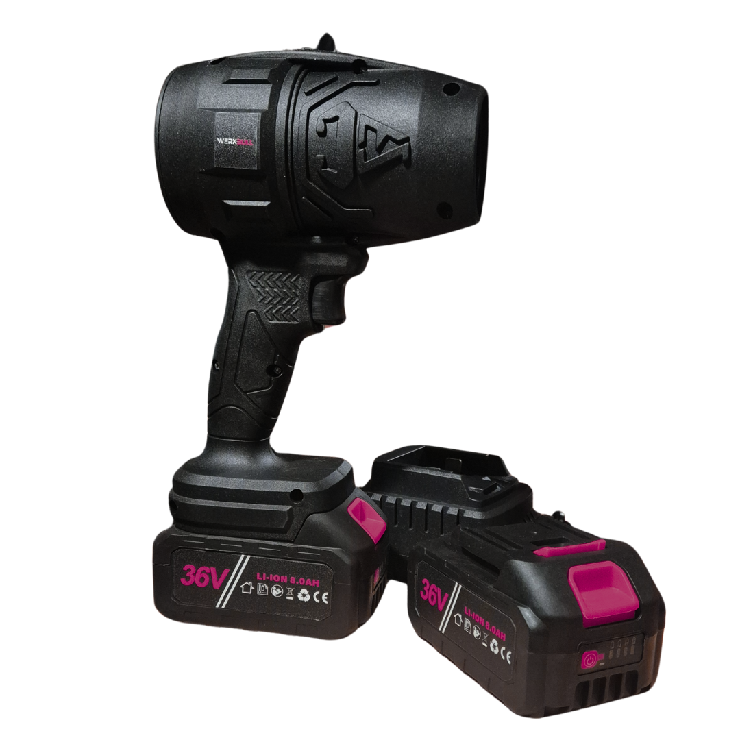 Универсален Мощен Пистолет - Духалка 36V с две батерии за Листа, Кола, Барбекю и др.